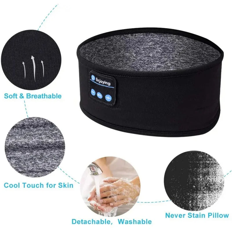 Bluetooth Sleep Headband – Wireless Headphones, Built-In Speakers, Comfortable Fabric, 10-Hour Battery Life