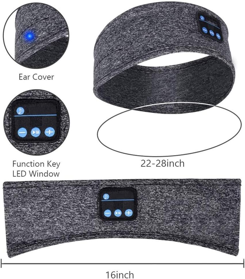 Bluetooth Sleep Headband – Wireless Headphones, Built-In Speakers, Comfortable Fabric, 10-Hour Battery Life