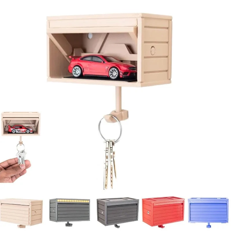 AutoNest Key Holder – Interactive Mini Garage Wall Hook with Opening Door Revealing Model Car