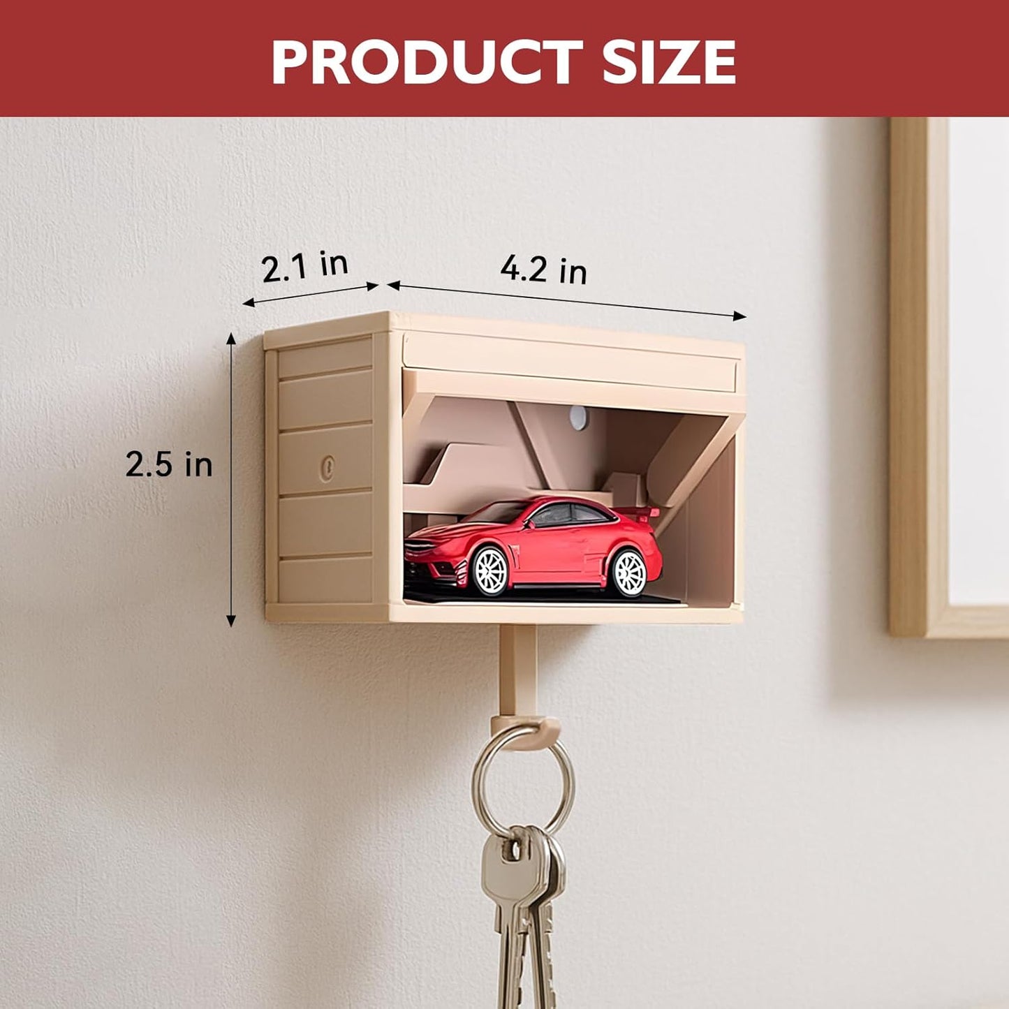 AutoNest Key Holder – Interactive Mini Garage Wall Hook with Opening Door
