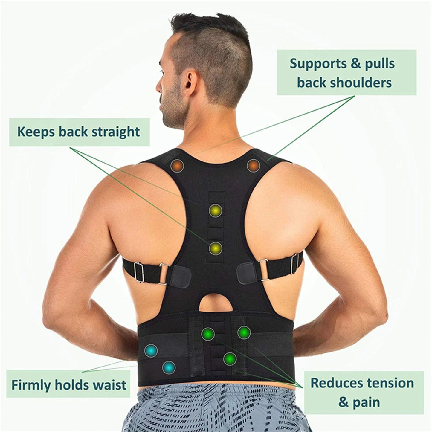 Magnetic Posture Corrector Back and Shoulder Support Brace for Men and Women