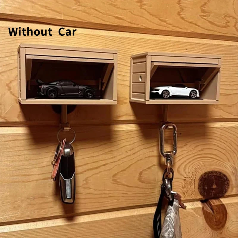 AutoNest Key Holder – Interactive Mini Garage Wall Hook with Opening Door Revealing Model Car