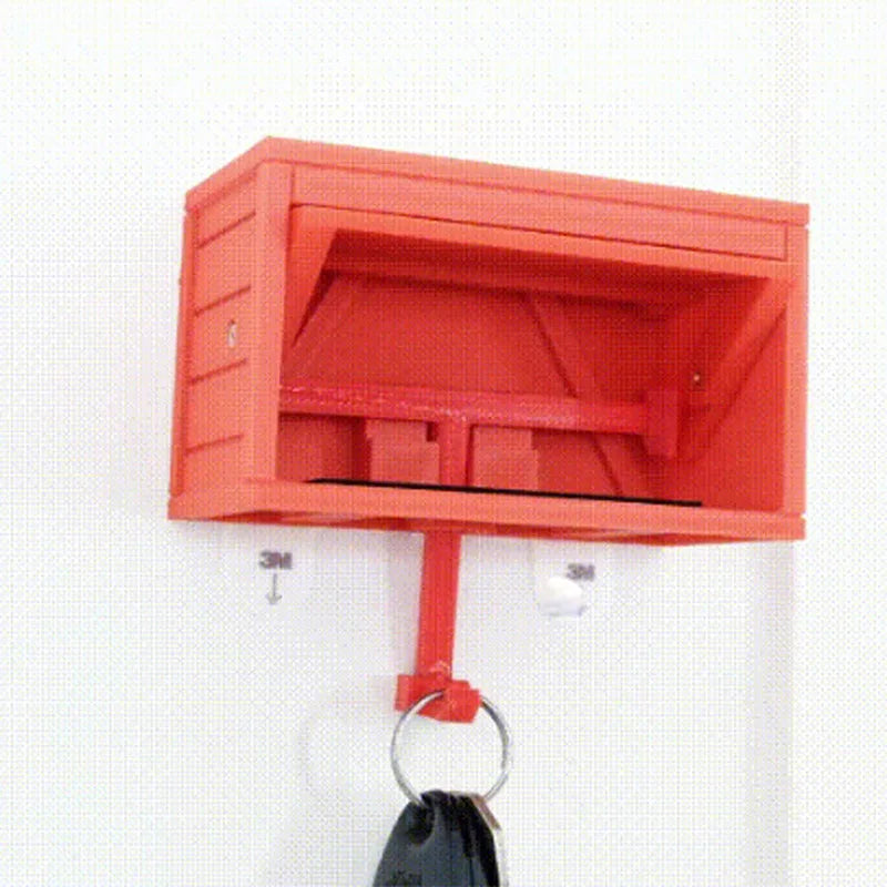 AutoNest Key Holder – Interactive Mini Garage Wall Hook with Opening Door Revealing Model Car
