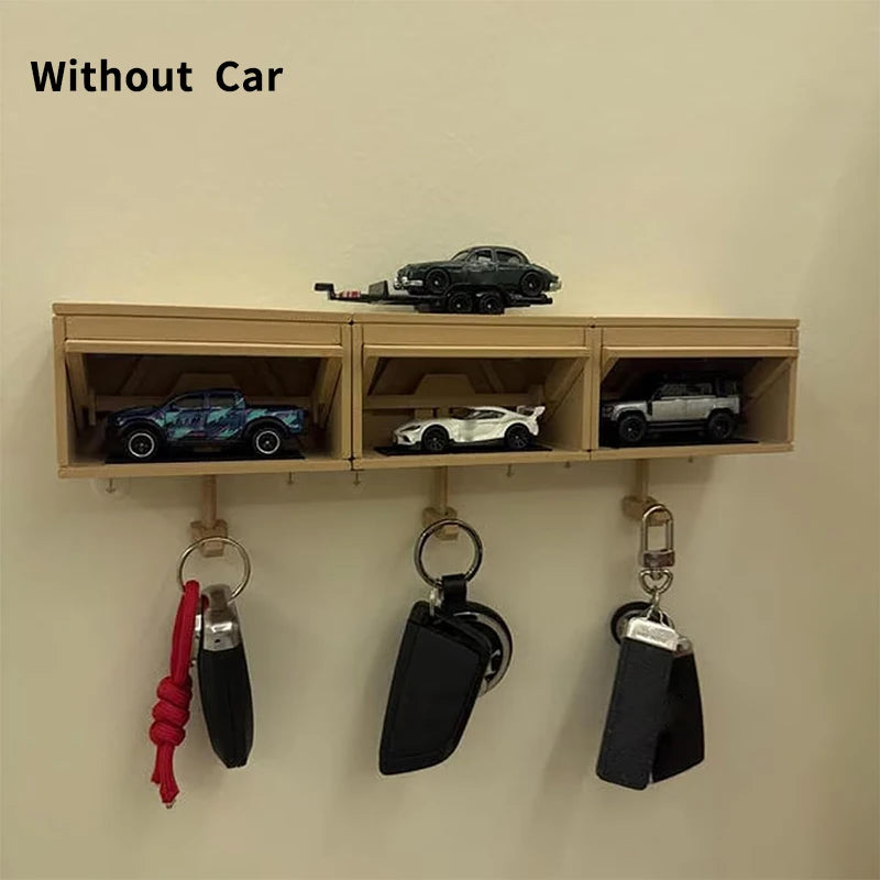 AutoNest Key Holder – Interactive Mini Garage Wall Hook with Opening Door Revealing Model Car