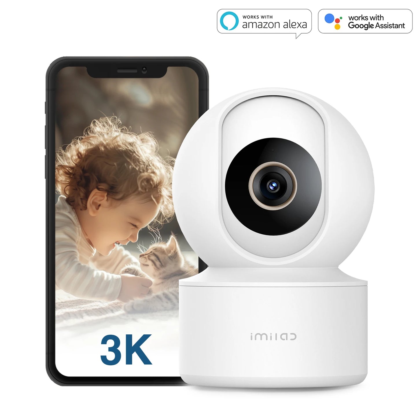 Peek-a-View - Smart 360° Indoor Security Camera – 3K Ultra HD | Color Night Vision | Baby & Pet Monitoring | Wi-Fi 6 | AI Motion Detection