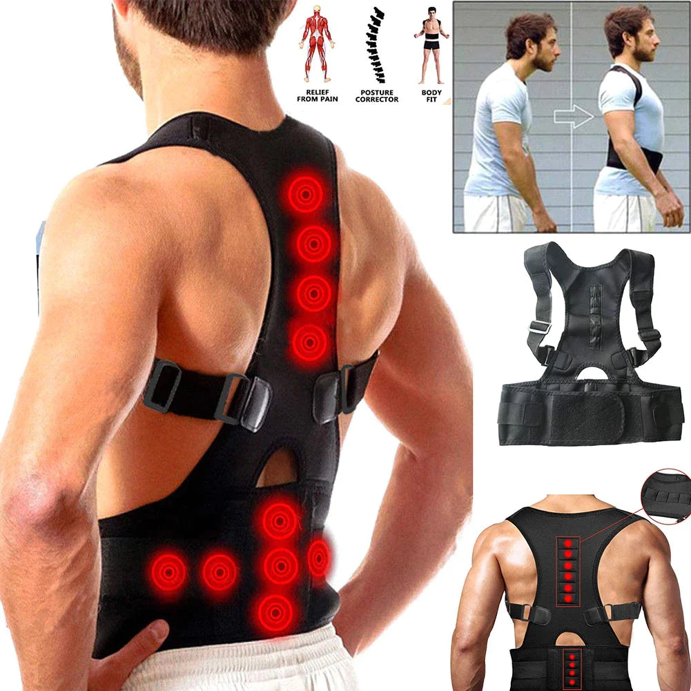 Magnetic Posture Corrector Back and Shoulder Support Brace for Men and Women