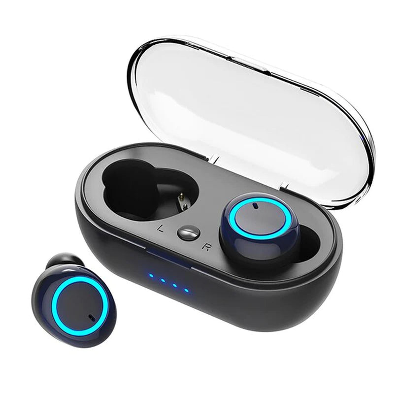 Y50 Bluetooth 5.0 TWS Wireless Earbuds with Charging Case - Stereo Gaming Headset for Mobile Devices