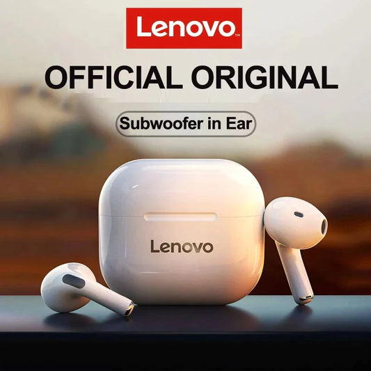 Lenovo LP40 TWS Wireless Earbuds with Bluetooth 5.0, Dual Stereo, Noise Reduction, Bass Enhancement, Touch Control, and 230mAh Long Standby Battery