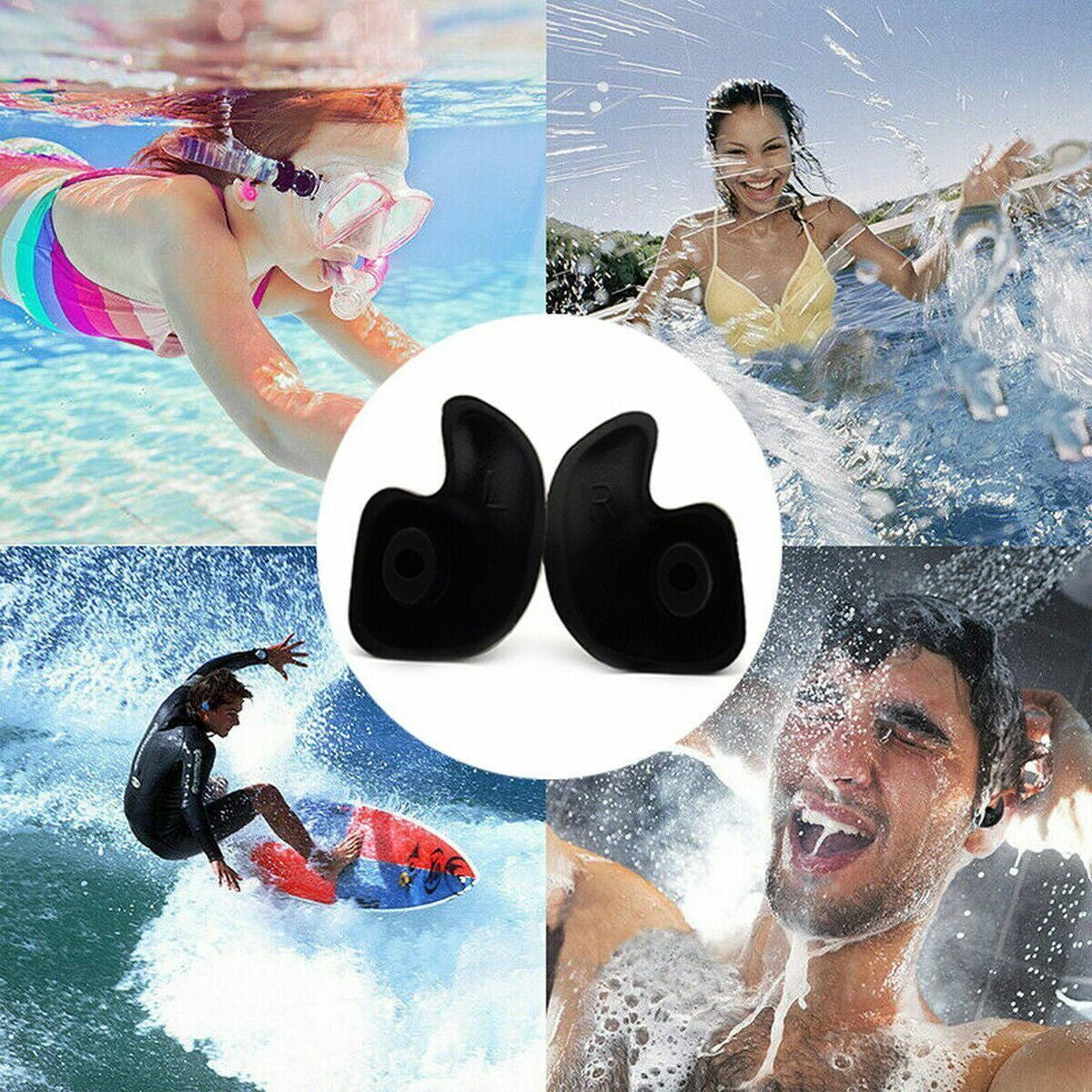 Soft Silicone Ear Plugs for Swimming Sleeping anti Snore Reusable