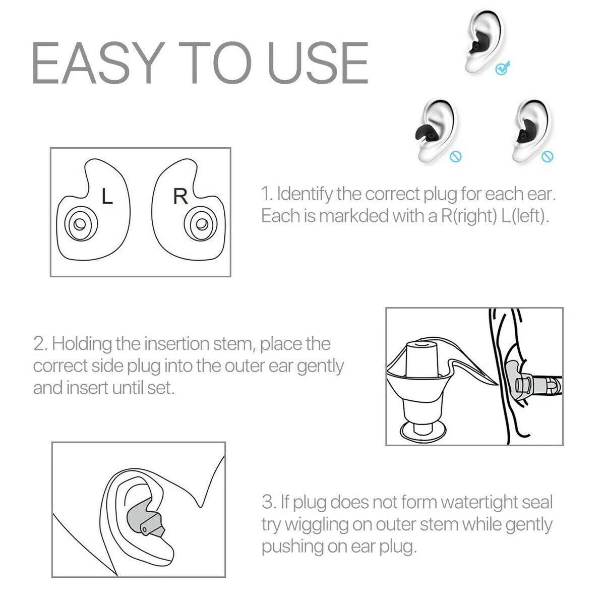 Soft Silicone Ear Plugs for Swimming Sleeping anti Snore Reusable