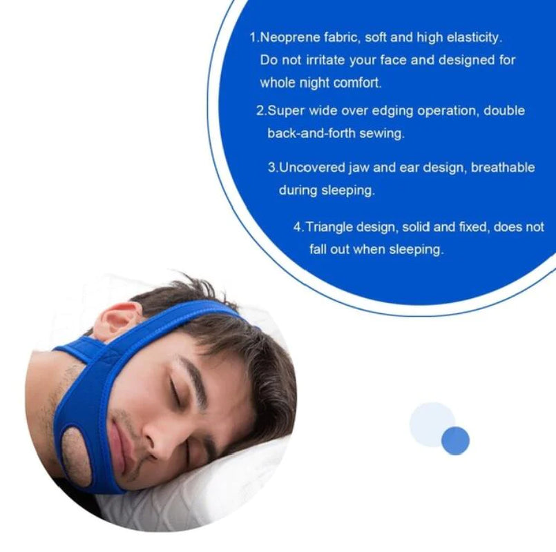 Anti-Snoring Chin Strap for Sleep Apnea Relief and Improved Sleep Quality