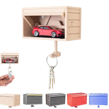 AutoNest Key Holder – Interactive Mini Garage Wall Hook with Opening Door Revealing Model Car
