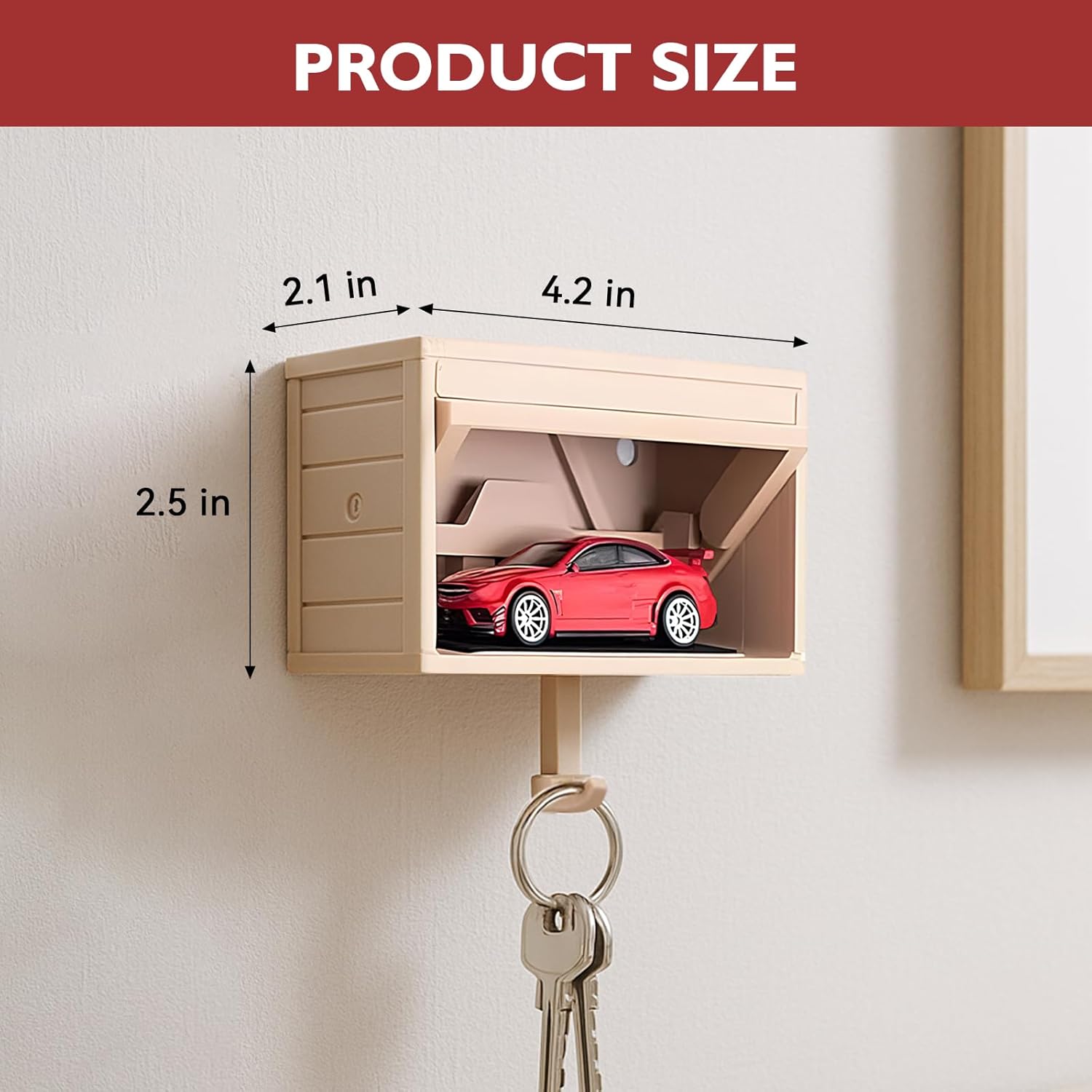 AutoNest Key Holder – Interactive Mini Garage Wall Hook with Opening Door