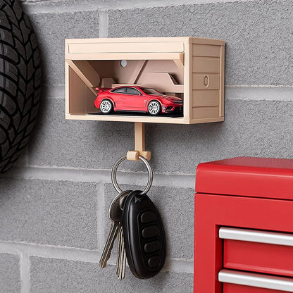 AutoNest Key Holder – Interactive Mini Garage Wall Hook with Opening Door