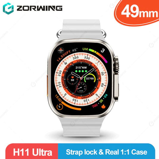 H11 Ultra Smart Watch for Men - 49mm GPS NFC Titanium Alloy Fitness Watch with 173 Sport Modes, Compatible with Android and iOS, Featuring Secure Strap Lock