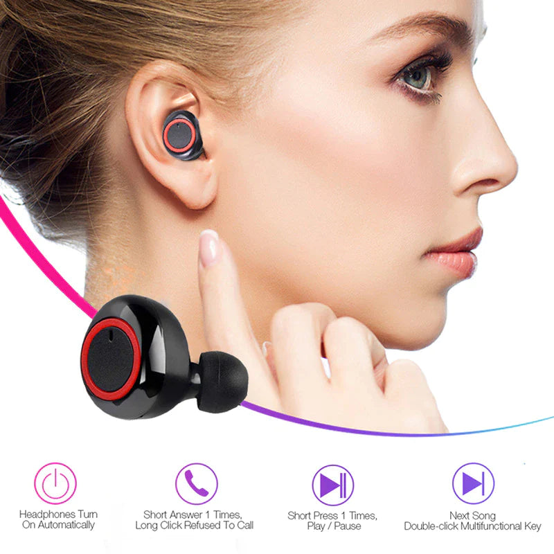 Y50 Bluetooth 5.0 TWS Wireless Earbuds with Charging Case - Stereo Gaming Headset for Mobile Devices