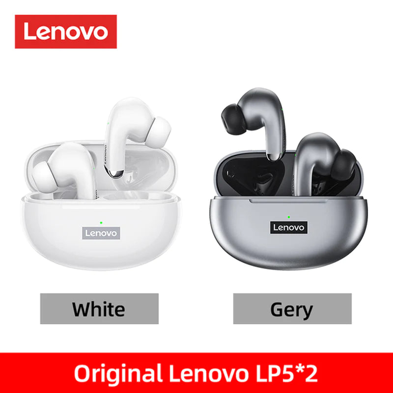 Lenovo LP5 Wireless Bluetooth Earbuds - HiFi Music Headphones with Microphone, Sports Waterproof Design, 2022 Model