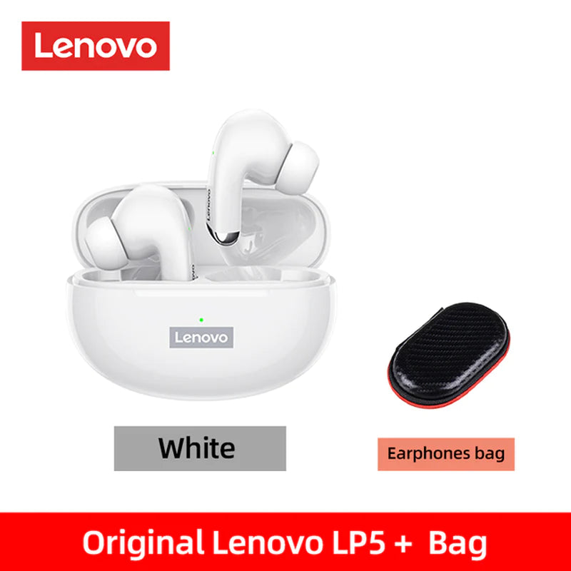 Lenovo LP5 Wireless Bluetooth Earbuds - HiFi Music Headphones with Microphone, Sports Waterproof Design, 2022 Model