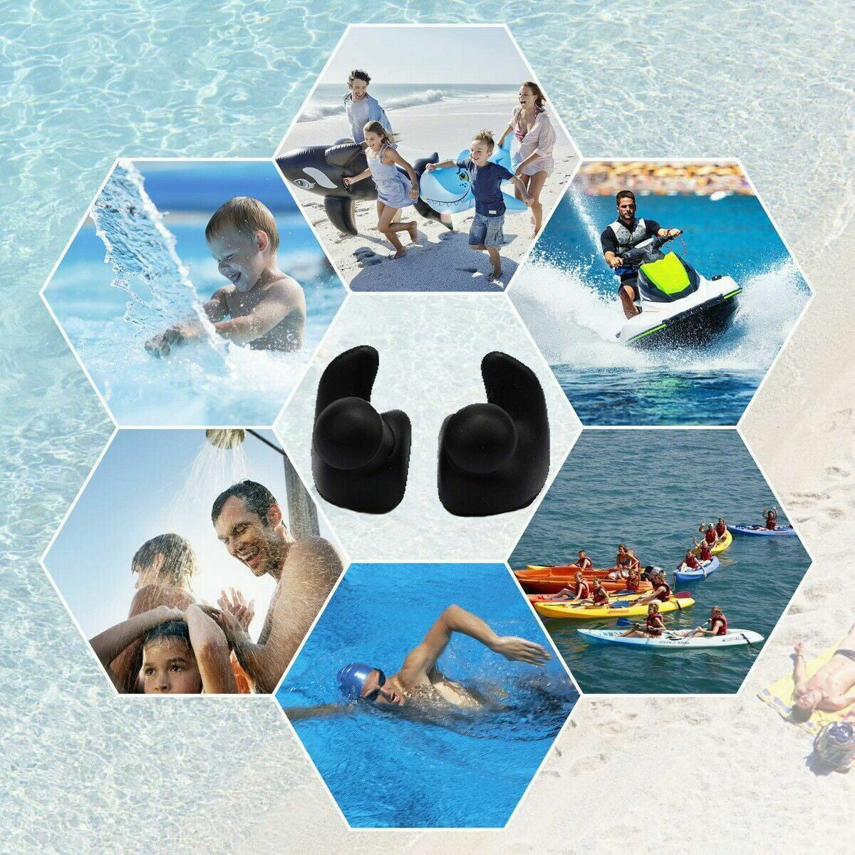 Soft Silicone Ear Plugs for Swimming Sleeping anti Snore Reusable