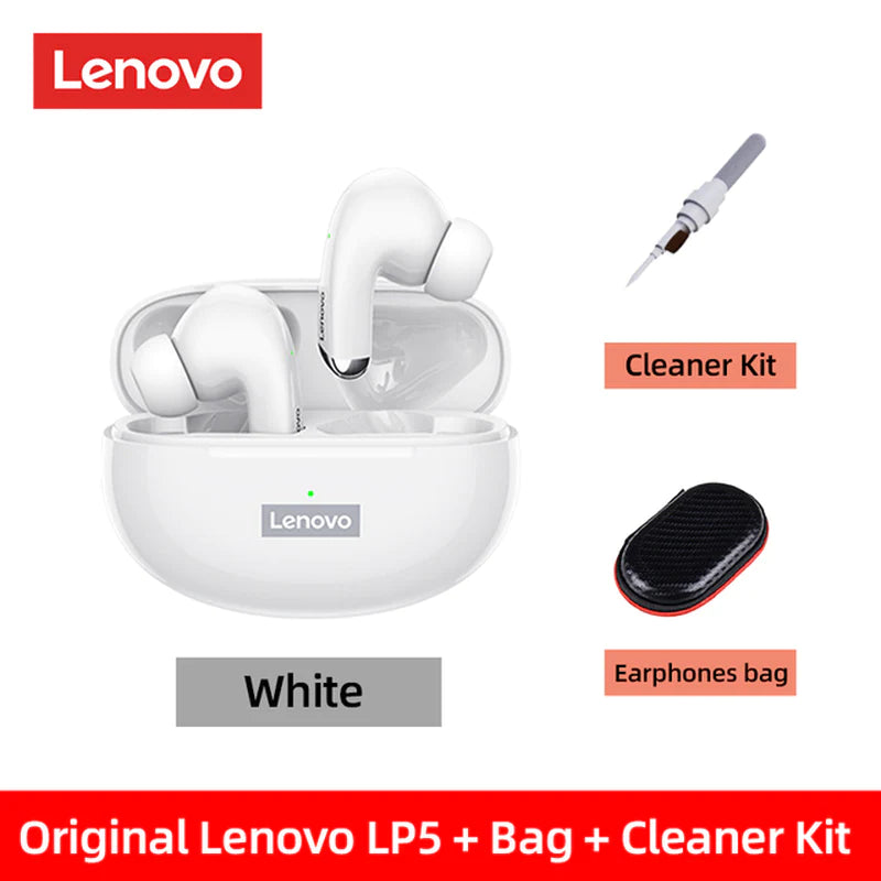 Lenovo LP5 Wireless Bluetooth Earbuds - HiFi Music Headphones with Microphone, Sports Waterproof Design, 2022 Model