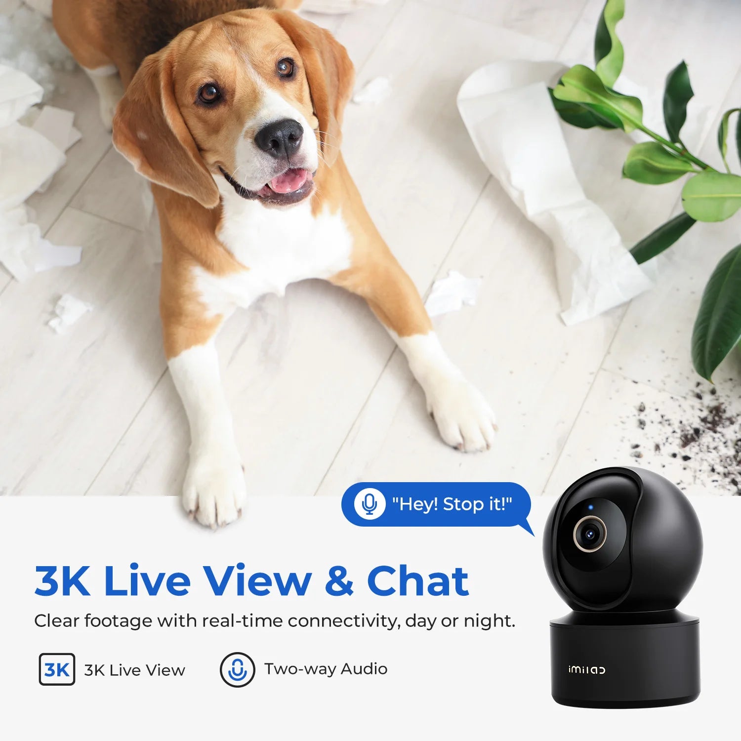 Peek-a-View - Smart 360° Indoor Security Camera – 3K Ultra HD | Color Night Vision | Baby & Pet Monitoring | Wi-Fi 6 | AI Motion Detection