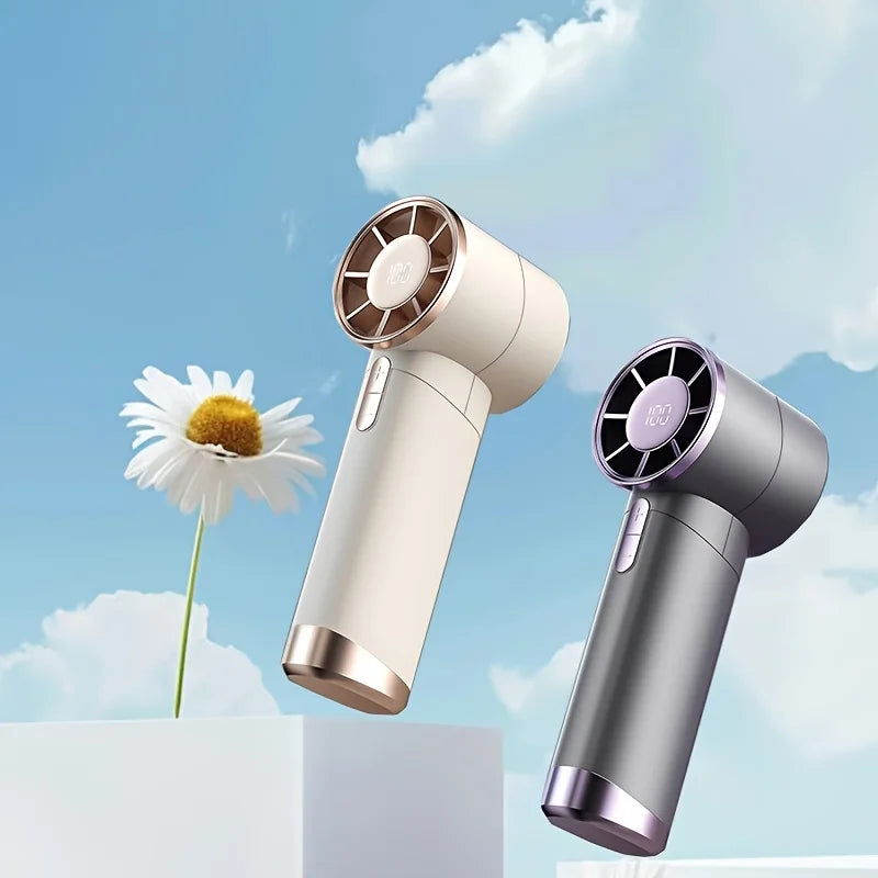 100 Gear Compact 100 Speed USB Charging Handheld Fan with Digital Display, Quiet and Powerful Mini Fan, Portable Fan