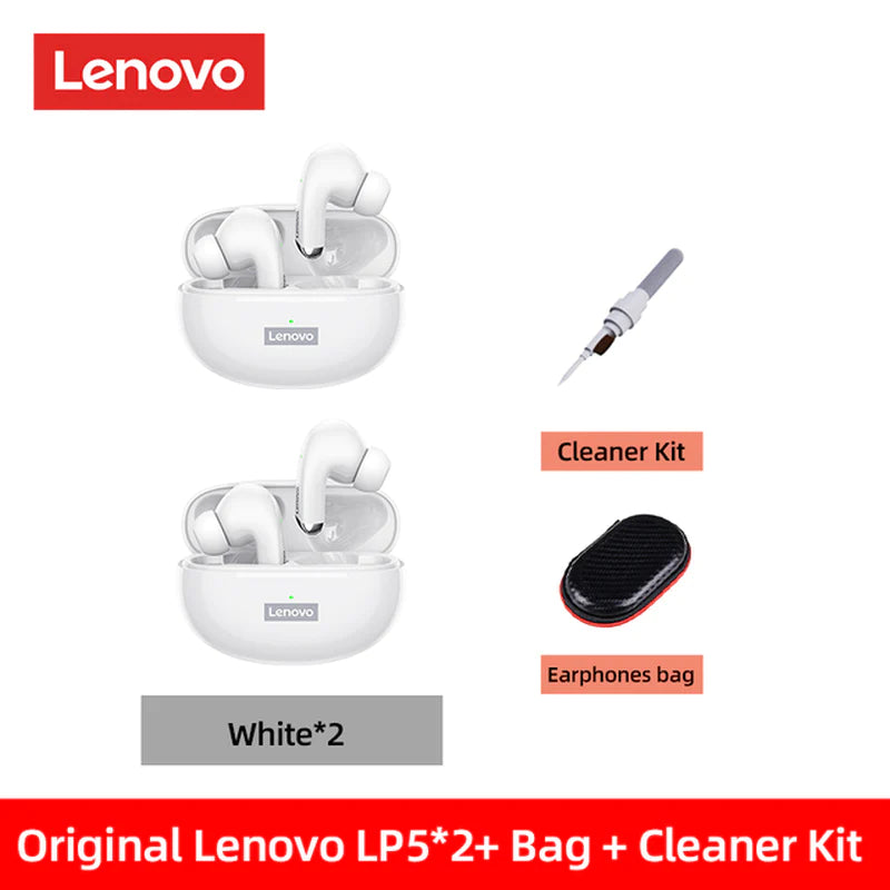 Lenovo LP5 Wireless Bluetooth Earbuds - HiFi Music Headphones with Microphone, Sports Waterproof Design, 2022 Model