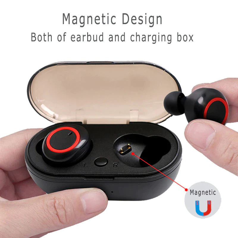 Y50 Bluetooth 5.0 TWS Wireless Earbuds with Charging Case - Stereo Gaming Headset for Mobile Devices