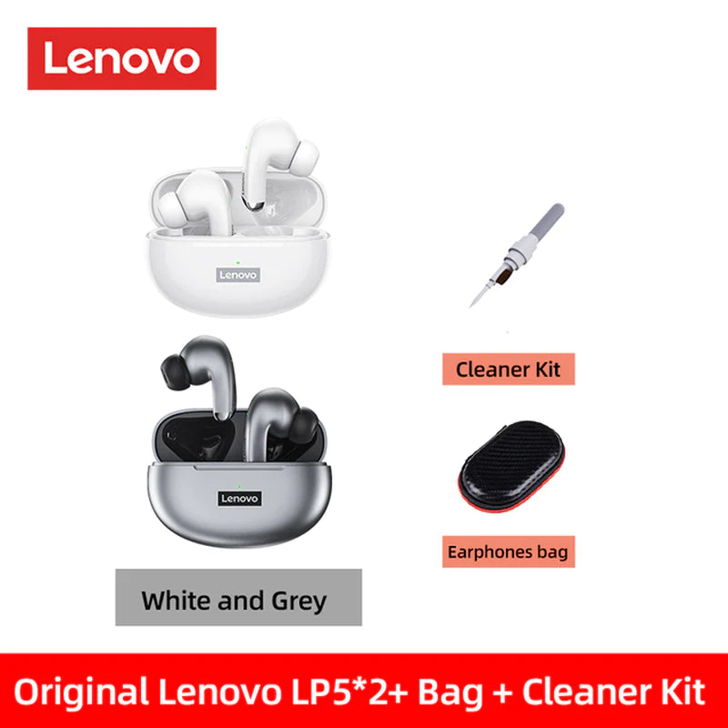 Lenovo LP5 Wireless Bluetooth Earbuds - HiFi Music Headphones with Microphone, Sports Waterproof Design, 2022 Model