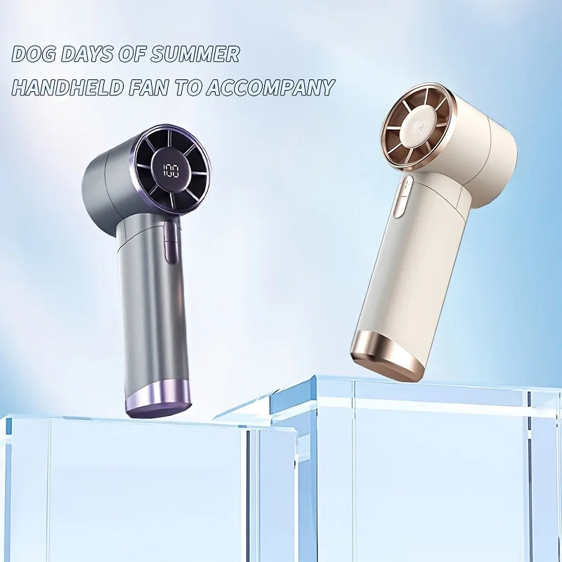 100 Gear Compact 100 Speed USB Charging Handheld Fan with Digital Display, Quiet and Powerful Mini Fan, Portable Fan