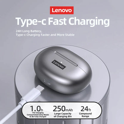 Lenovo LP5 Wireless Bluetooth Earbuds - HiFi Music Headphones with Microphone, Sports Waterproof Design, 2022 Model